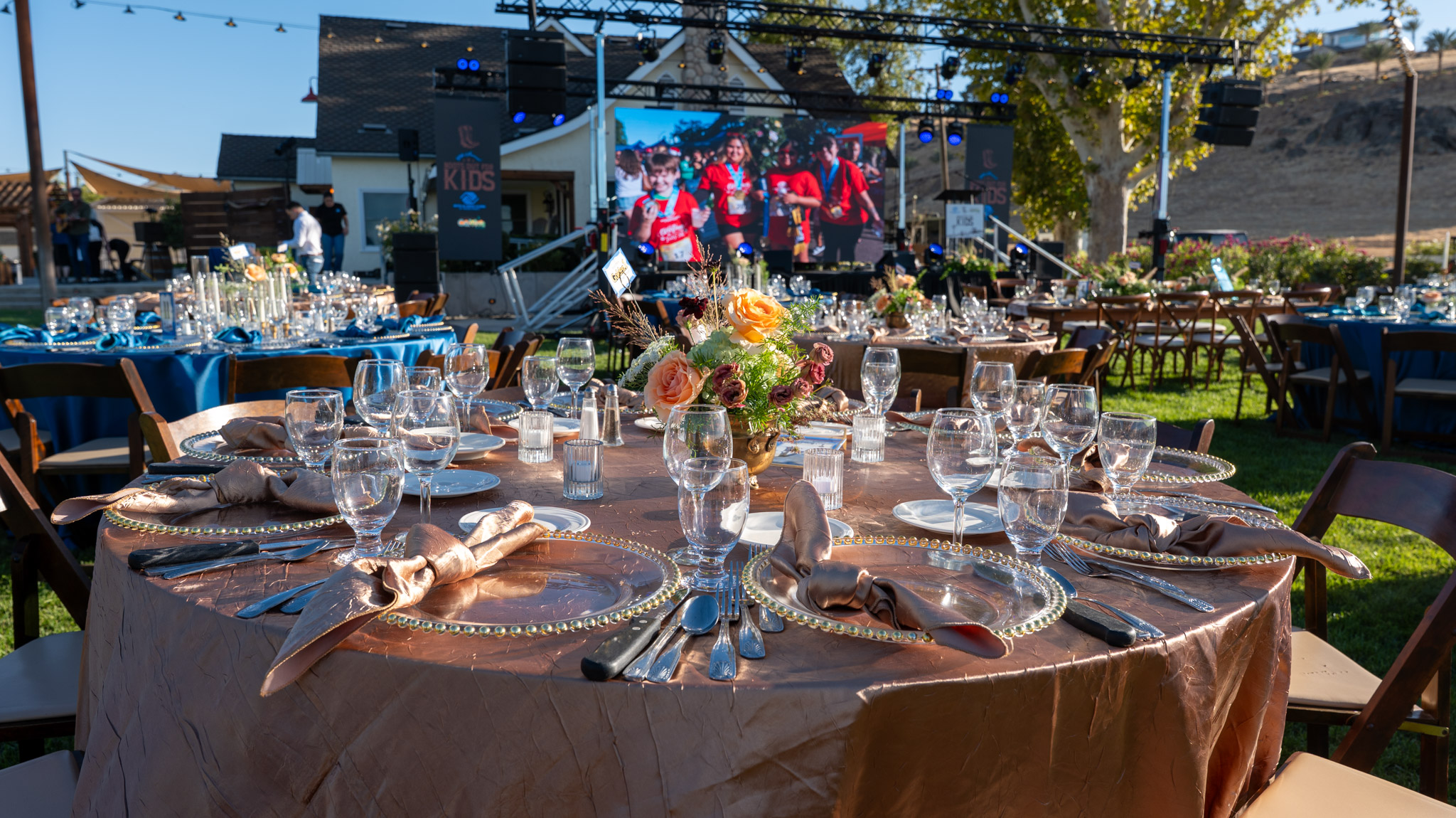 Western Elegance table setup at Boots Out for Kids